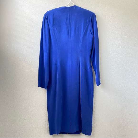 Vintage Silk Blue Dress - Picture 8 of 11